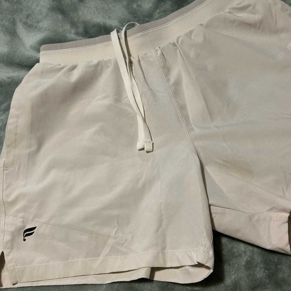 Off White/Cream Athletic Shorts